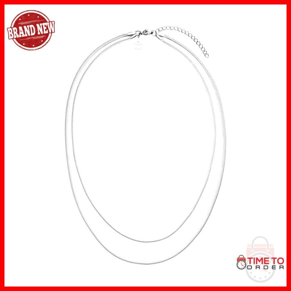 Adjustable Stainless Steel Layering Necklace, Waterproof Chain 15.75-17.72
